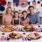 100PCS Heavy Duty Patriotic Oval Paper Plates & Napkins Set for 50 Guests – Red, White & Blue American Flag Disposable Tableware for 4th of July, Independence Day & Veterans Day Events